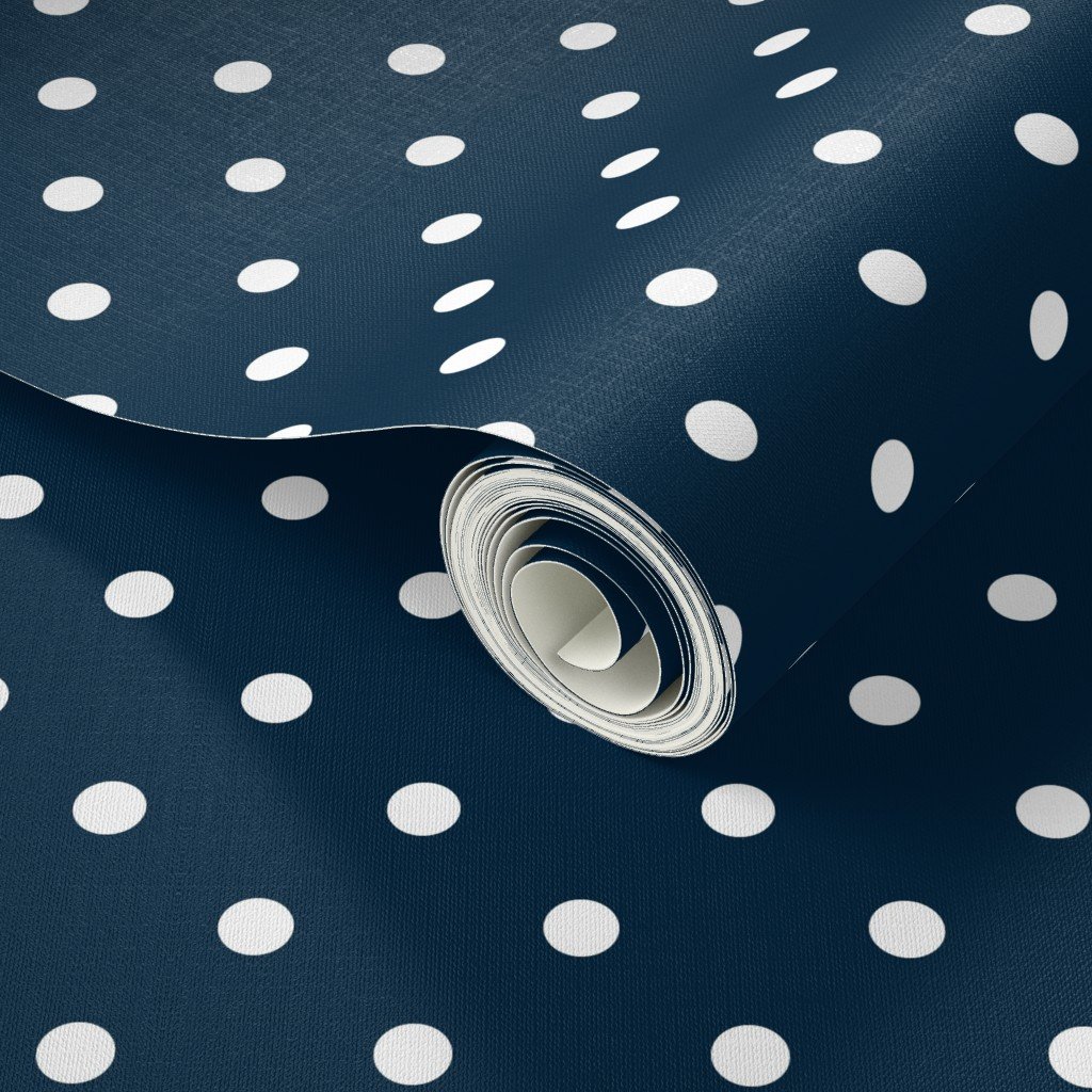 Mini White Polkadots on Navy Blue Interior Collection Design Collection mini polka dots wallpaper
