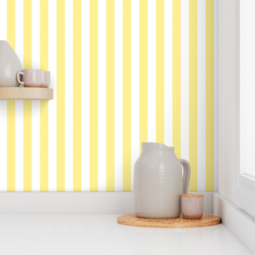 Buttermilk Yellow and White Wide Stripes Decor Collection Home Styling Collection yellow and white wallpaper