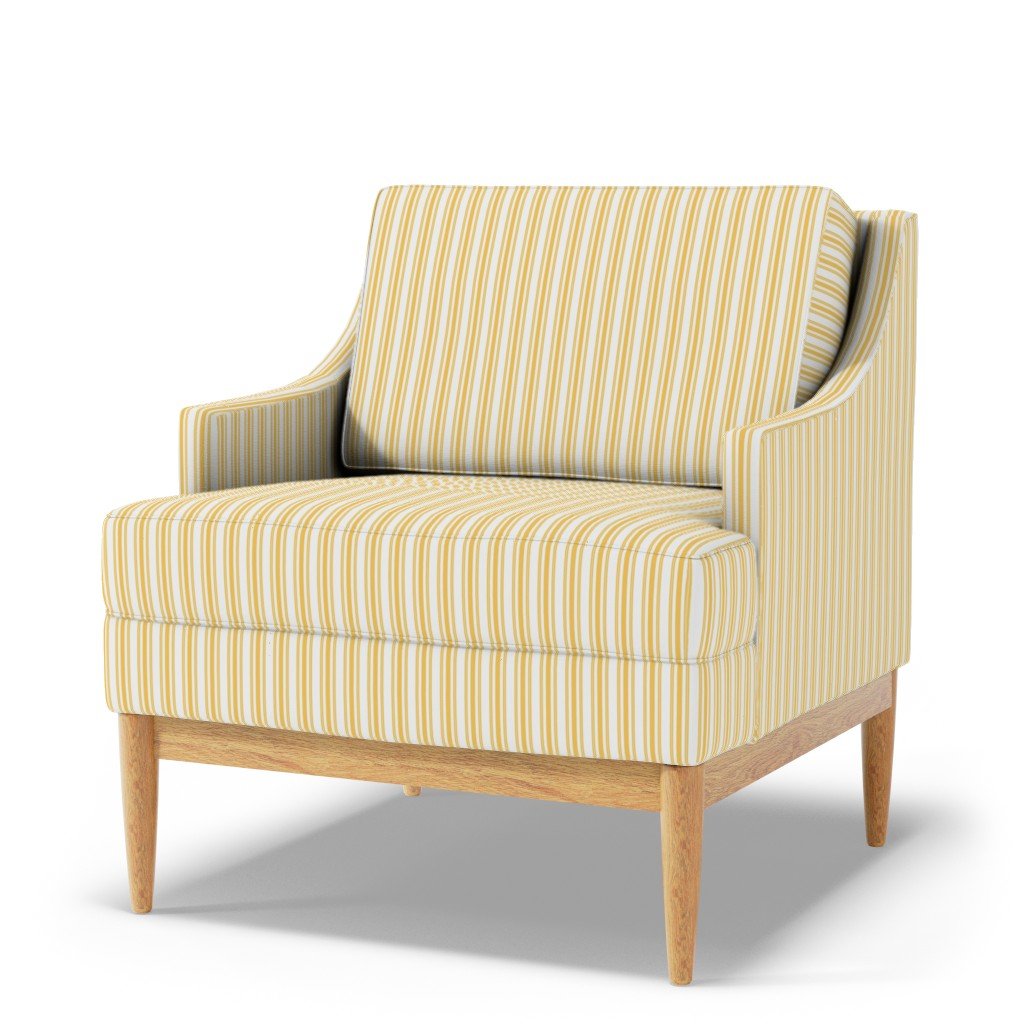 Trendy Large Yellow Butter French Mattress Ticking Double Stripes Fabric butter and white fabric