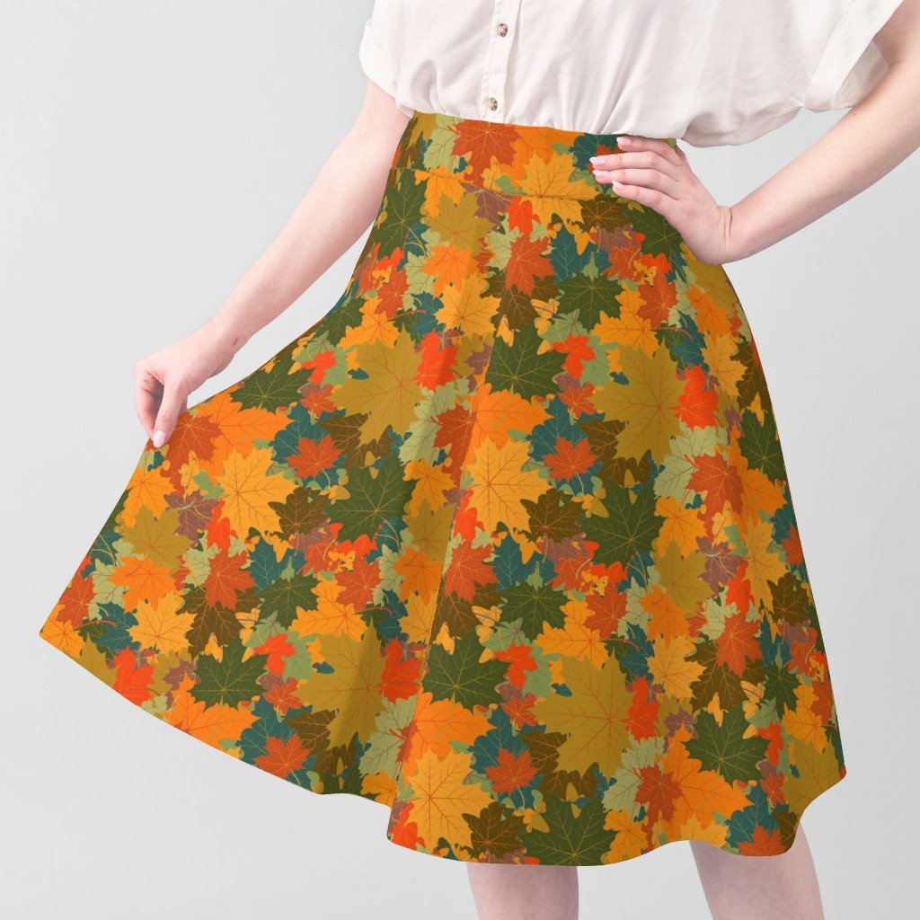 Smaller Autumn Leaves Scattered in Gold Red Brown and Green Design Collection Home Styling Collection autumn leaves fabric