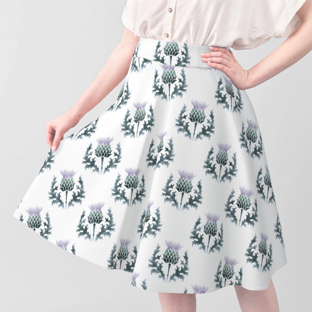 Large Watercolor Scottish Thistle Flower of Scotland Design Collection Decor Collection scottish heather fabric
