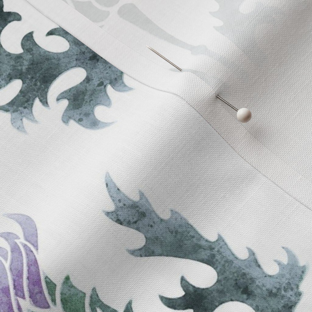 Large Watercolor Scottish Thistle Flower of Scotland Design Collection Decor Collection scottish thistle fabric