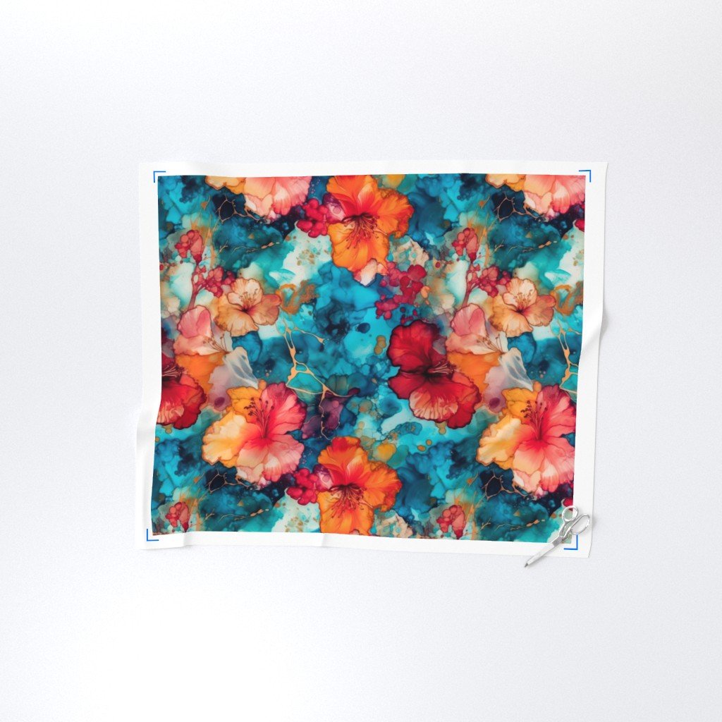 Hawaiian Alcohol Ink Home Styling Collection Home Styling Collection floral pattern fabric