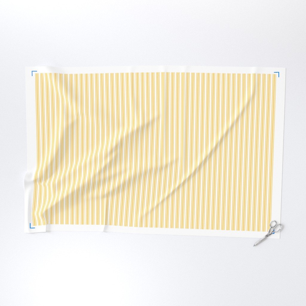 Trendy Large Yellow Butter French Mattress Ticking Double Stripes Fabric yellow and white fabric