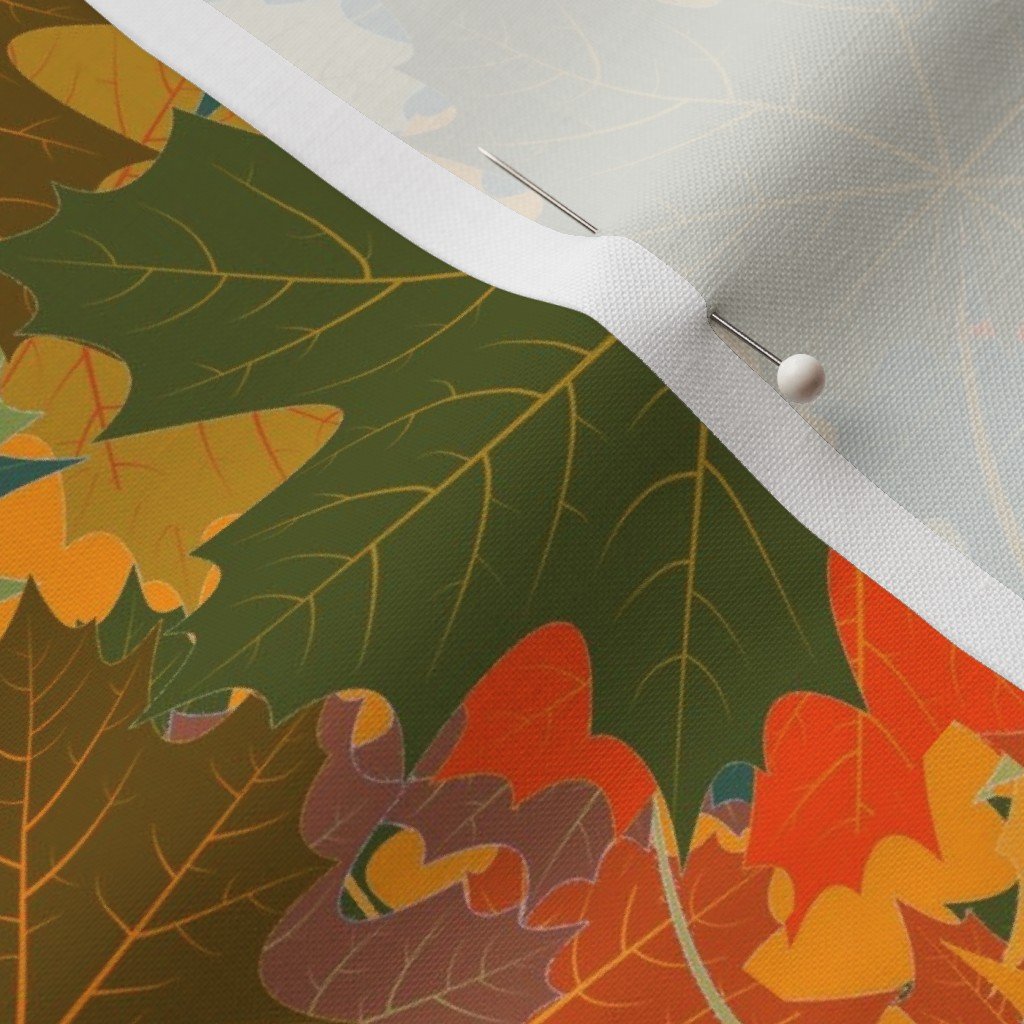 Smaller Autumn Leaves Scattered in Gold Red Brown and Green Design Collection Home Styling Collection fall leaves fabric