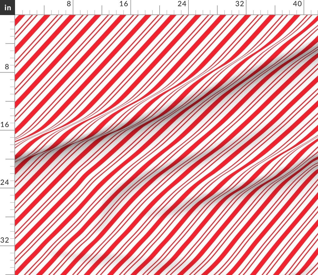 Red Diagonal Christmas Candy Stripes Decor Collection Interior Collection christmas white fabric