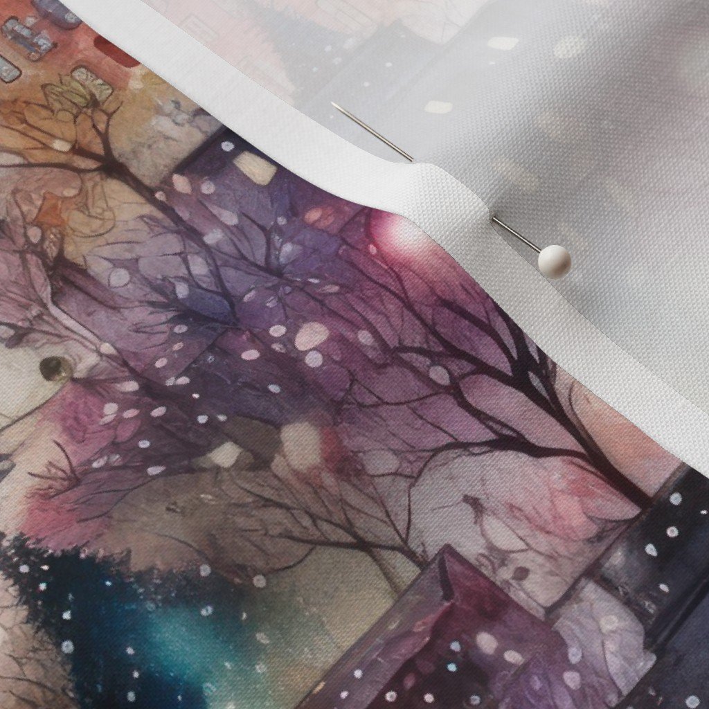New York City Christmas Street Watercolor Home Decor Collection Home Decor Collection christmas lights fabric