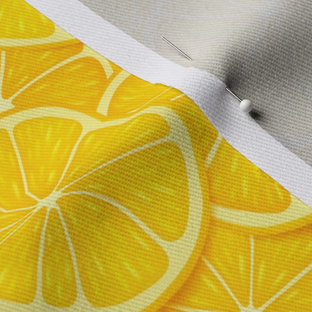 Lemon Citrus 3 inch Fruit Slices in a Zesty Repeat Pattern Fabric lemon repeat fabric