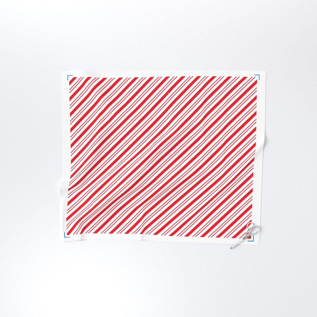 Red Diagonal Christmas Candy Stripes Decor Collection Interior Collection diagonal stripes fabric