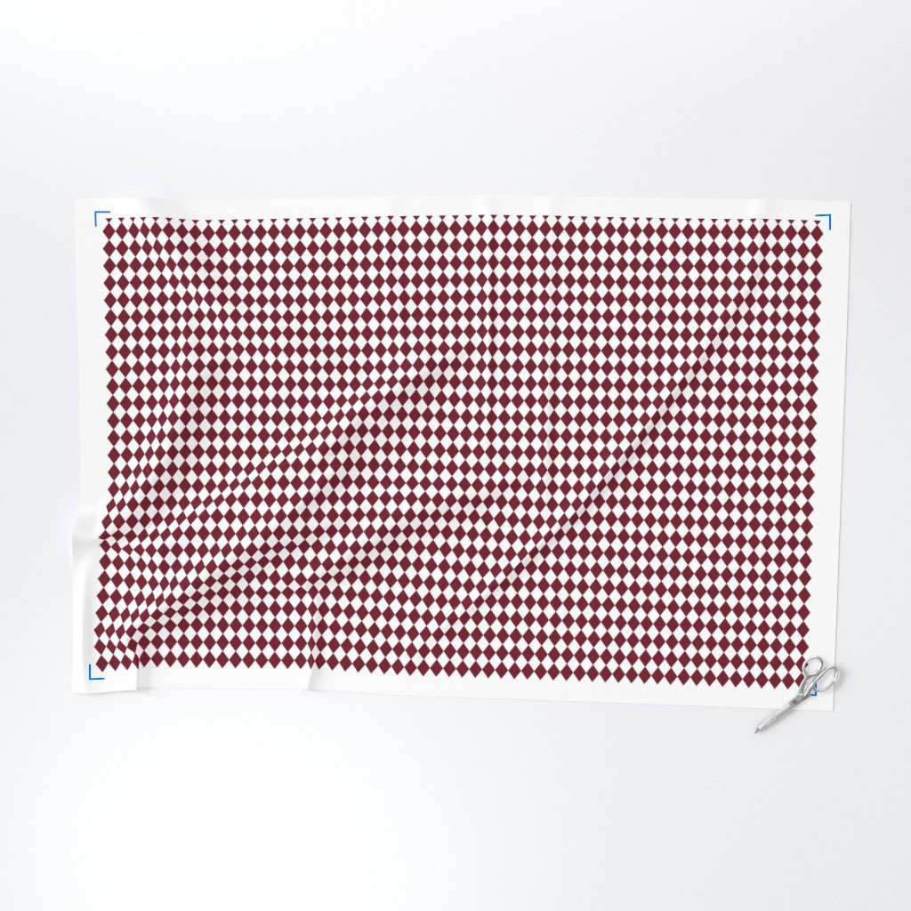 Small Wine and White Diamond Harlequin Check Pattern Fabric harlequin pattern fabric
