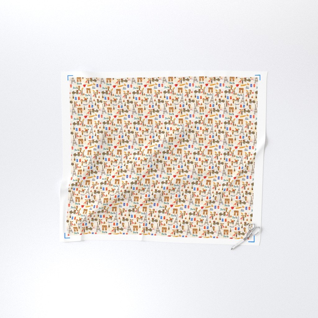Adorable Whimsical Watercolor Paris Motifs with Eiffel Tower Interior Collection Home Decor Collection europe fabric
