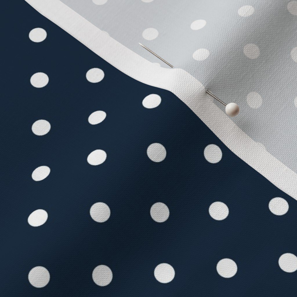 Mini White Polkadots on Navy Blue Interior Collection Design Collection navy and white polka dot fabric