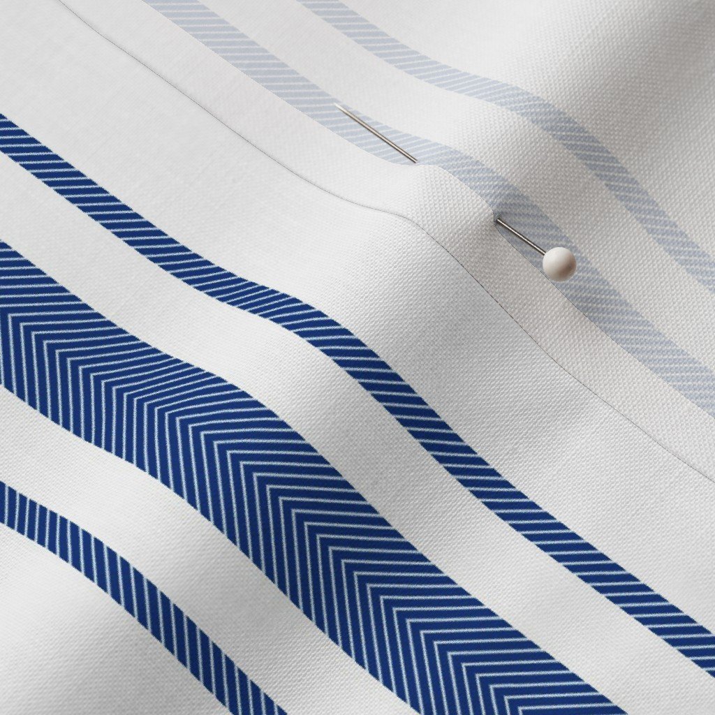 Mattress Ticking Wide Striped Pattern in Dark Blue and White Home Decor Collection Home Decor Collection dark blue fabric