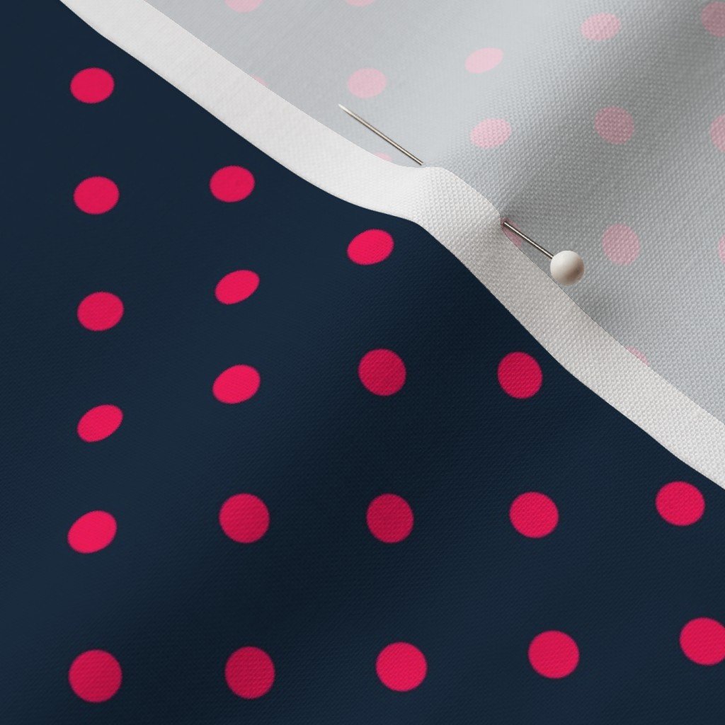 Mini Hot Pink Polkadots on Navy Blue Decor Collection Decor Collection navy hot pink dots fabric