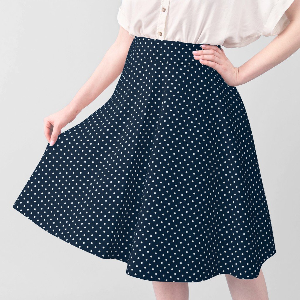 Mini White Polkadots on Navy Blue Interior Collection Design Collection navy white mini dot fabric