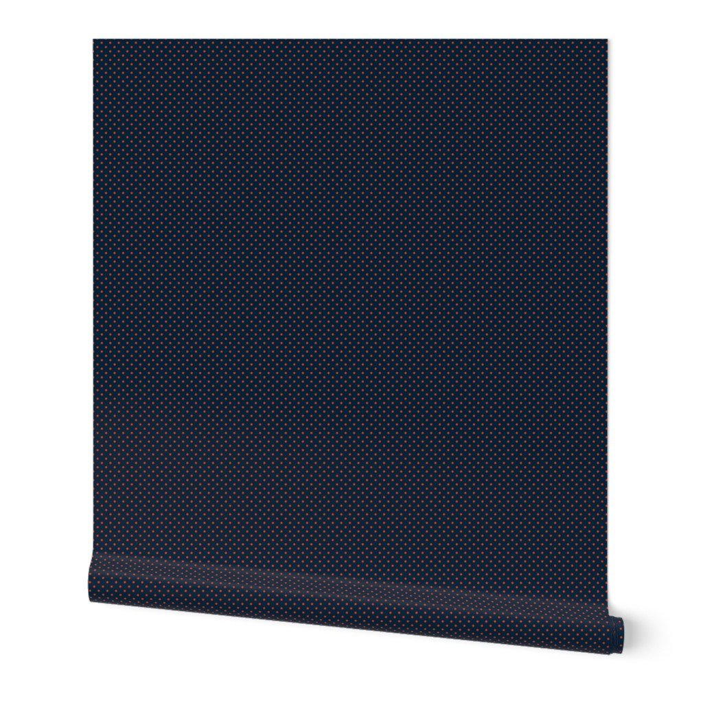Micro Navy and Orange Polka Dots Design Collection Decor Collection micro dots wallpaper