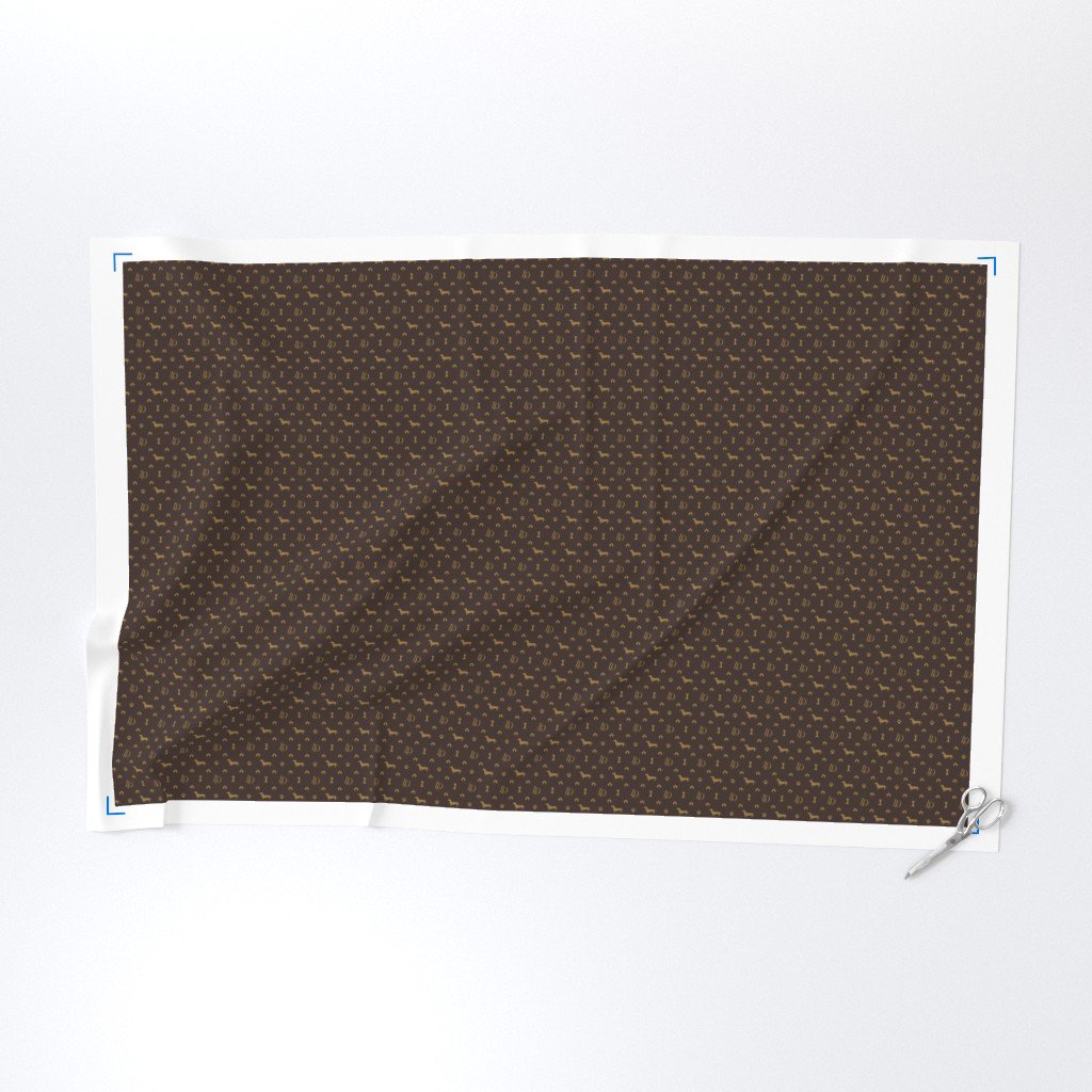 Louis Luxury Mini Dachsund Dog Attire Print Fabric dog houses fabric