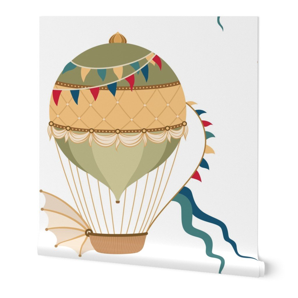 Vintage Ornamental Winged Hot Air Helium Balloons Wallpaper helium balloons wallpaper