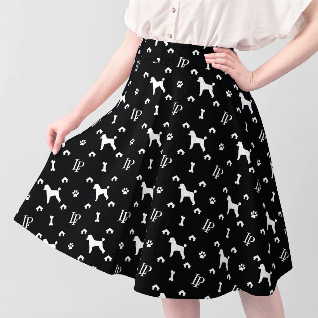 Luxury Louis Poodle Pet Dog Print Black & White Fabric dog print fabric