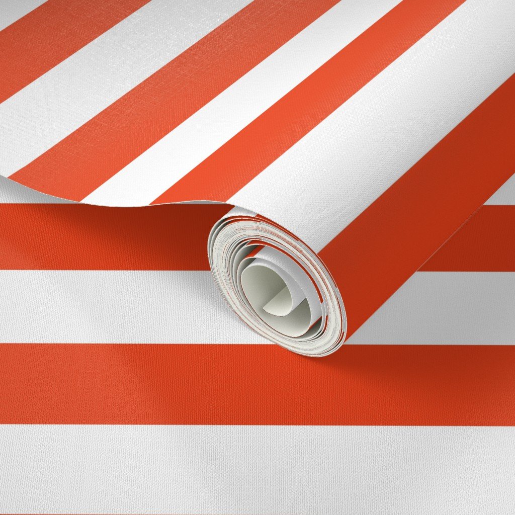 Citrus Orange Horizontal Tent Stripes Florida Colors of the Sunshine Wallpaper citrus stripes wallpaper