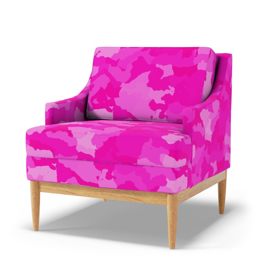 Hot Shocking Neon Pink Girlie Feminine Camo Camouflage Pattern Fabric hot neon pink fabric
