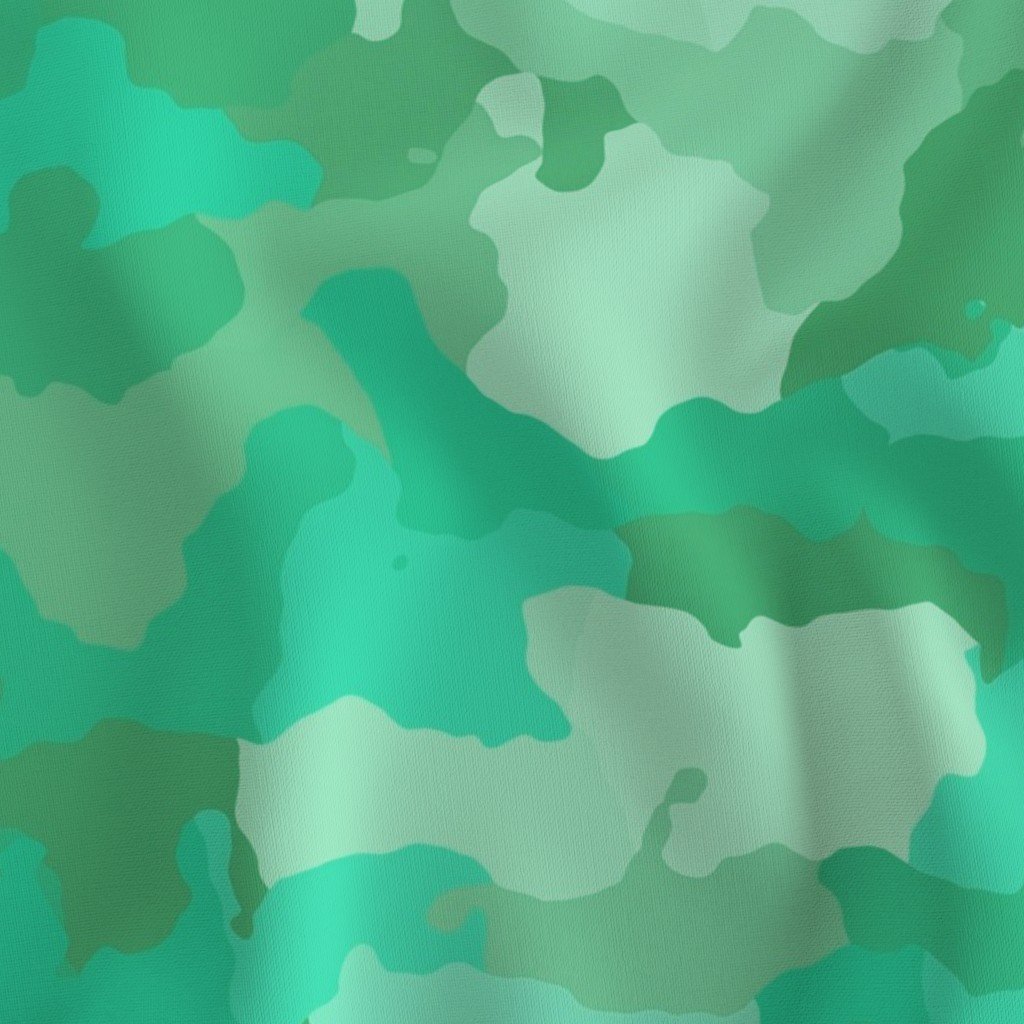 Sea Mint Camo Camouflage Pattern Fabric mint camouflage fabric