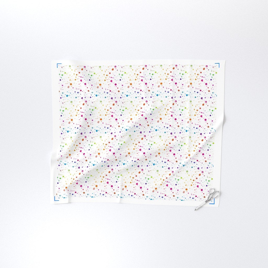 Rainbow Bright Pastel Watercolor Drops Splatters and Dribbles Fabric pastel drops fabric