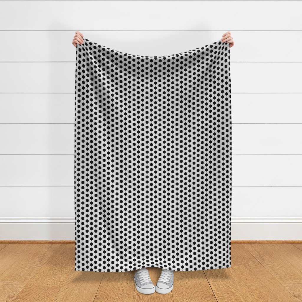 Mini Classic Soccer Football Hexagonal Black and White Seamless Print Fabric football print fabric
