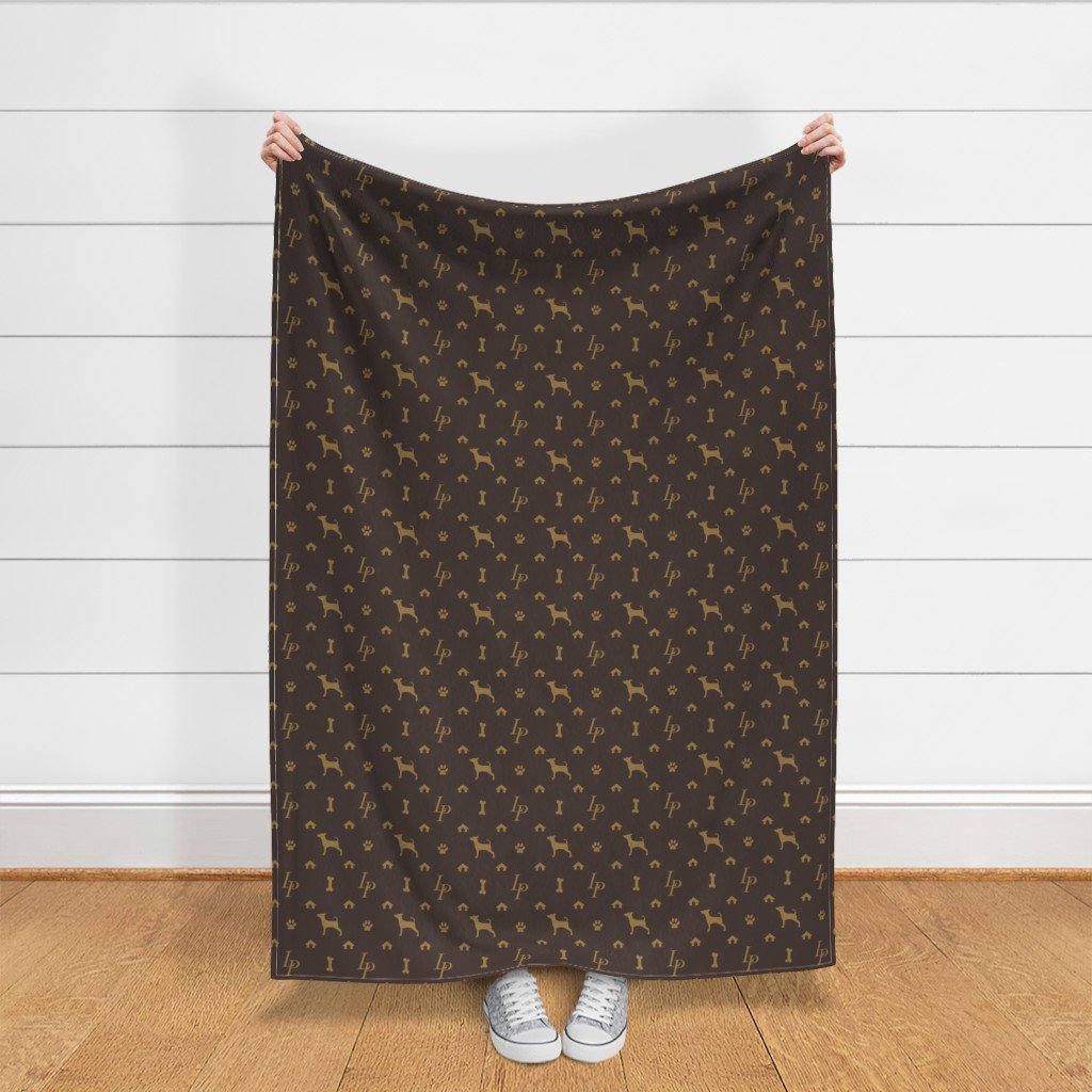 Louis Mini Pinscher Luxury Dog Attire Monogram Pattern Fabric luxury mini pinscher fabric