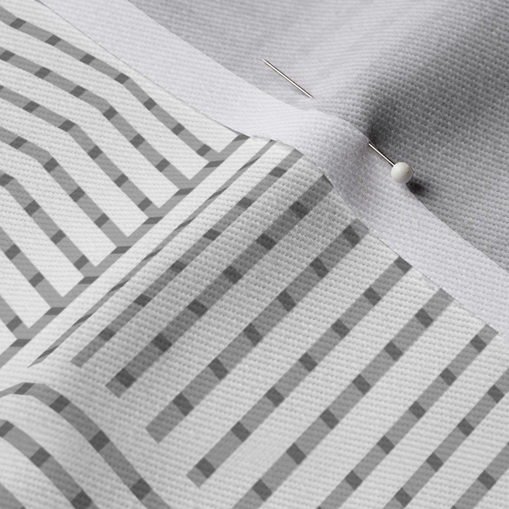 Patchwork Quilt Squares in Shades of Grey Seersucker-look Stripes Fabric pastel squares fabric
