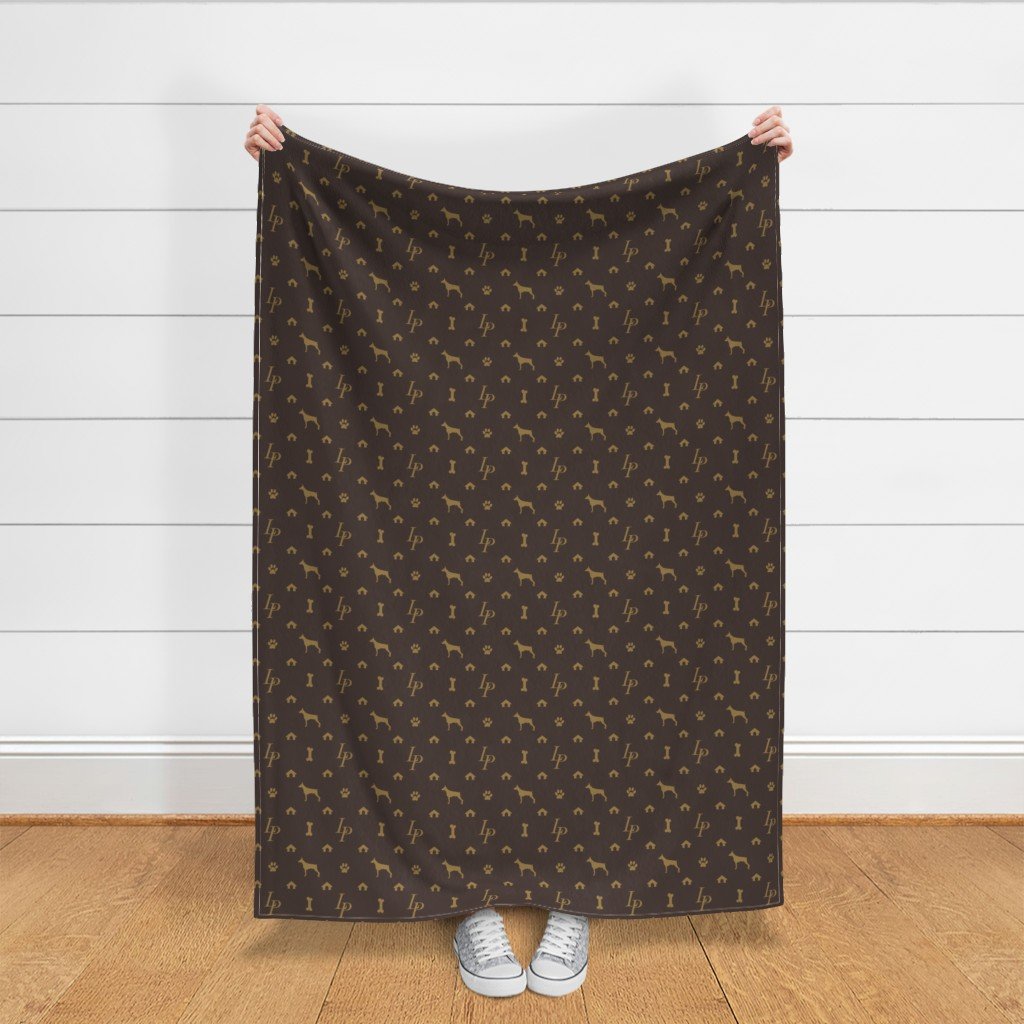 Louis Mini Pinscher Luxury Dog Attire Monogram Pattern Fabric luxury mini pinscher fabric