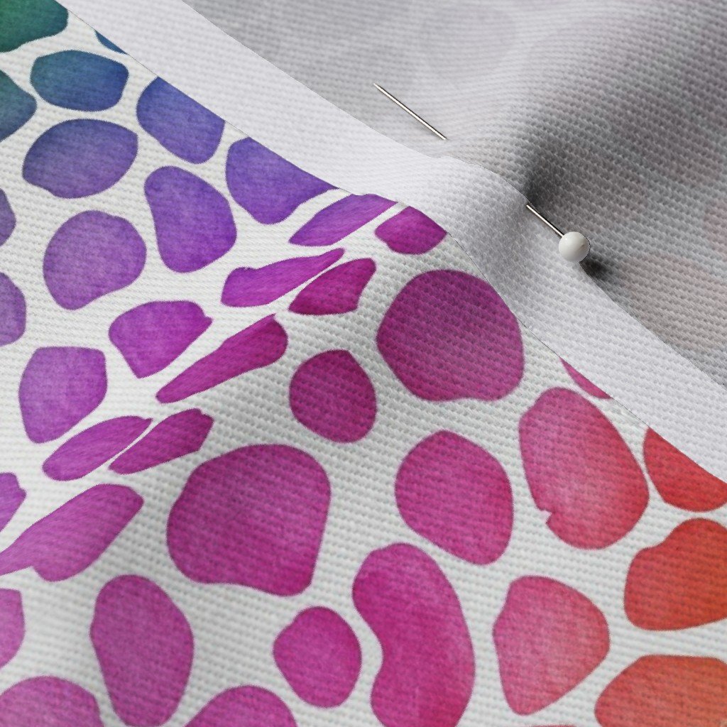 Rainbow Bright Pastel Mosaic Watercolor Spots in Mirror Repeat Fabric multicolor rainbow fabric
