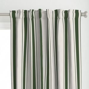 Forest Green Antique Vintage Mattress Ticking Stripe on Cream Decor Collection Home Decor Collection distressed textile curtain design