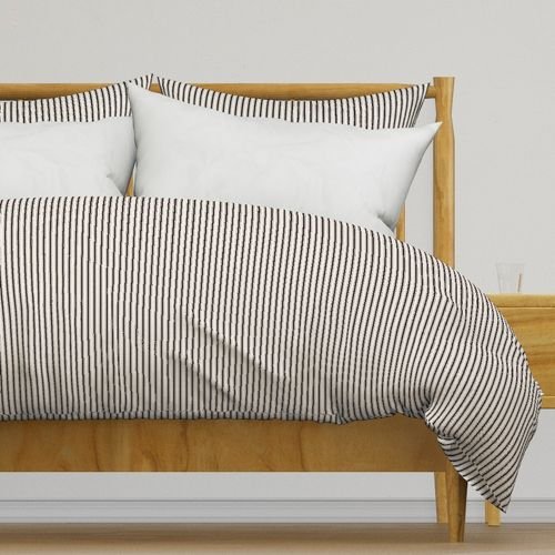 Micro Coal Black Antique Vintage Mattress Ticking Stripe on Cream Design Collection Home Styling Collection antique duvet cover design