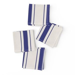 Medium Cornflower Blue Antique Vintage Mattress Ticking Stripe on Cream Home Decor Collection Home Styling Collection blue stripes napkins design