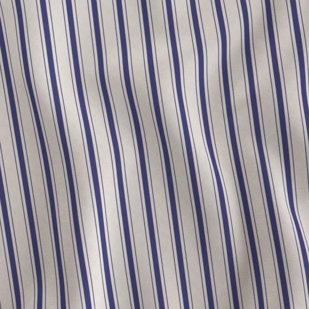 Mini Cornflower Blue Antique Vintage Mattress Ticking Stripe on Fabric bed linen fabric
