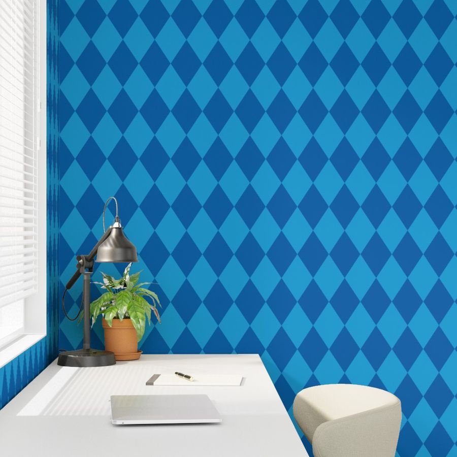 Oktoberfest 5 inch Bavarian Beer House Blue and Dark Blue Large Wallpaper beer garden wallpaper