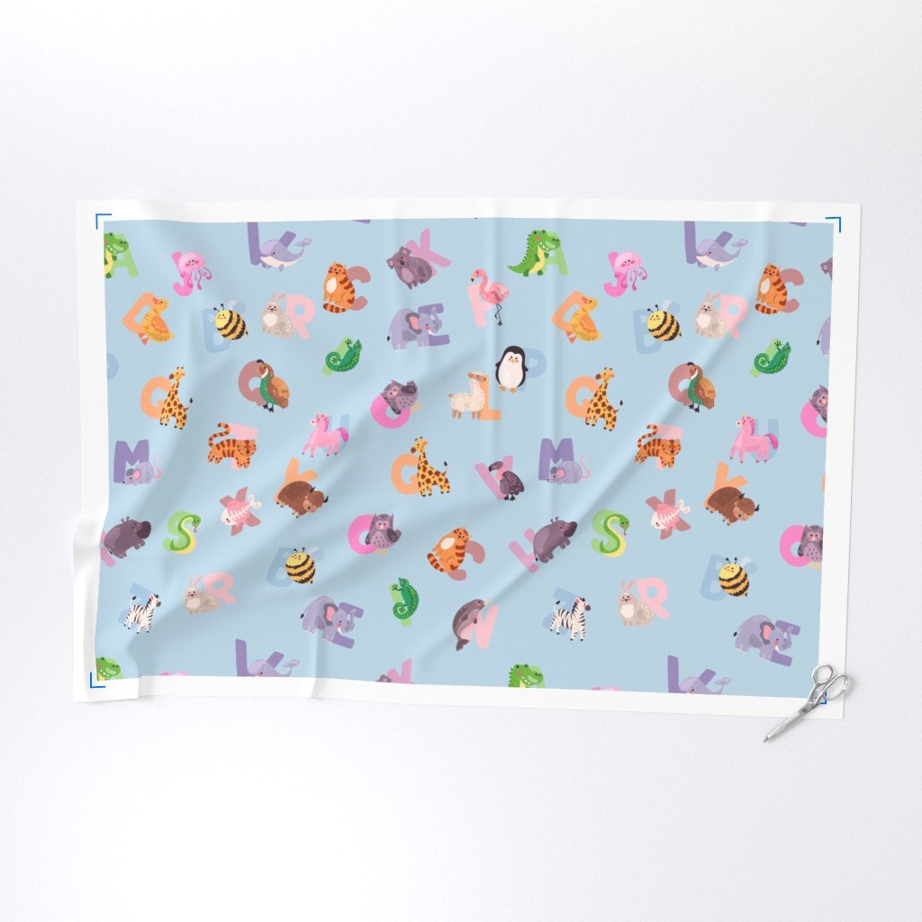 Whimsical Nursery Alphabet in Adorable Animals for Babies and Fabric baby nursery fabric