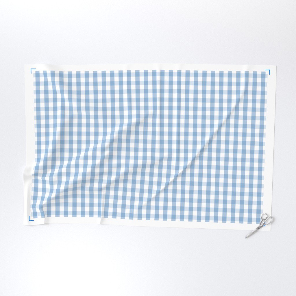 1 inch Airy Blue Gingham Check Fabric baby shower fabric