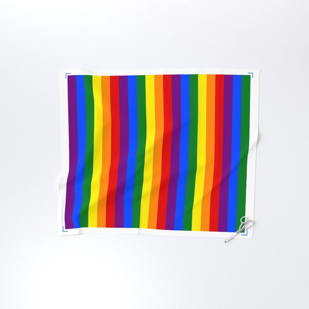 2 inch Vertical Rainbow Pride Stripes Fabric lifestyle view