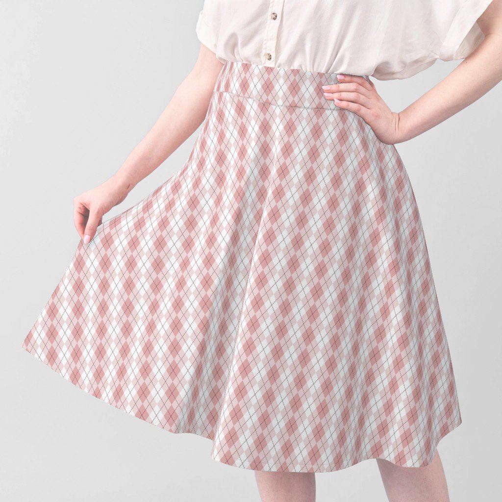 Small Light Pink Argyle Diamond Check Fabric light pink fabric