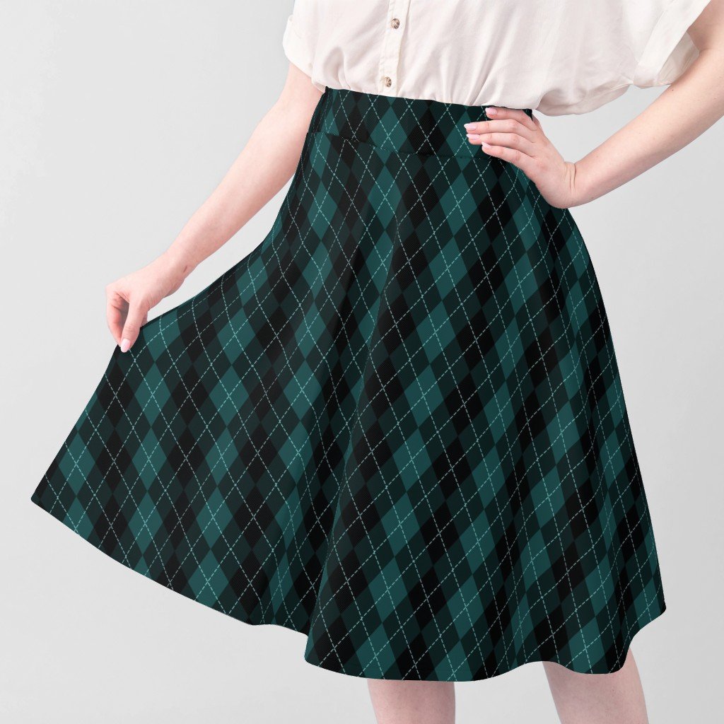 Dark Teal Argyle Diamond Check Fabric lifestyle view