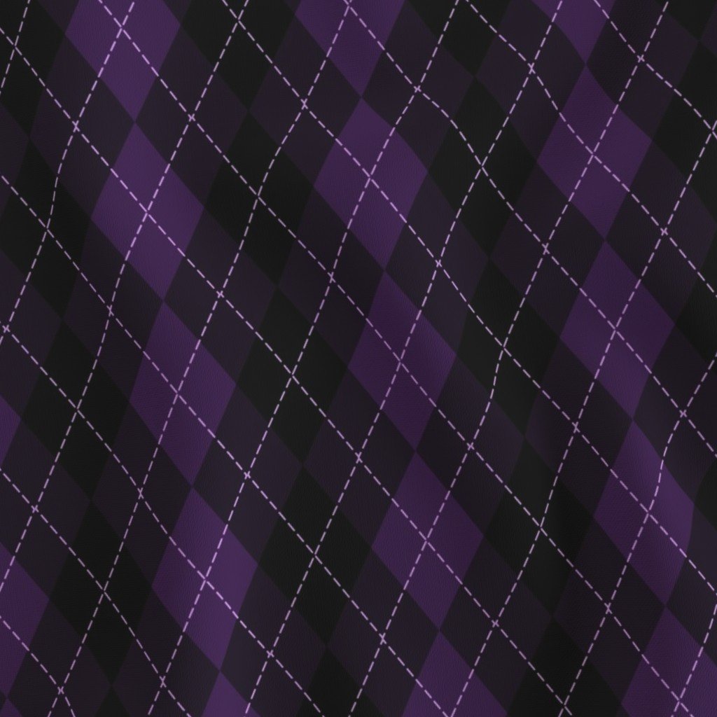 Dark Purple Argyle Diamond Check Fabric purple argyle fabric