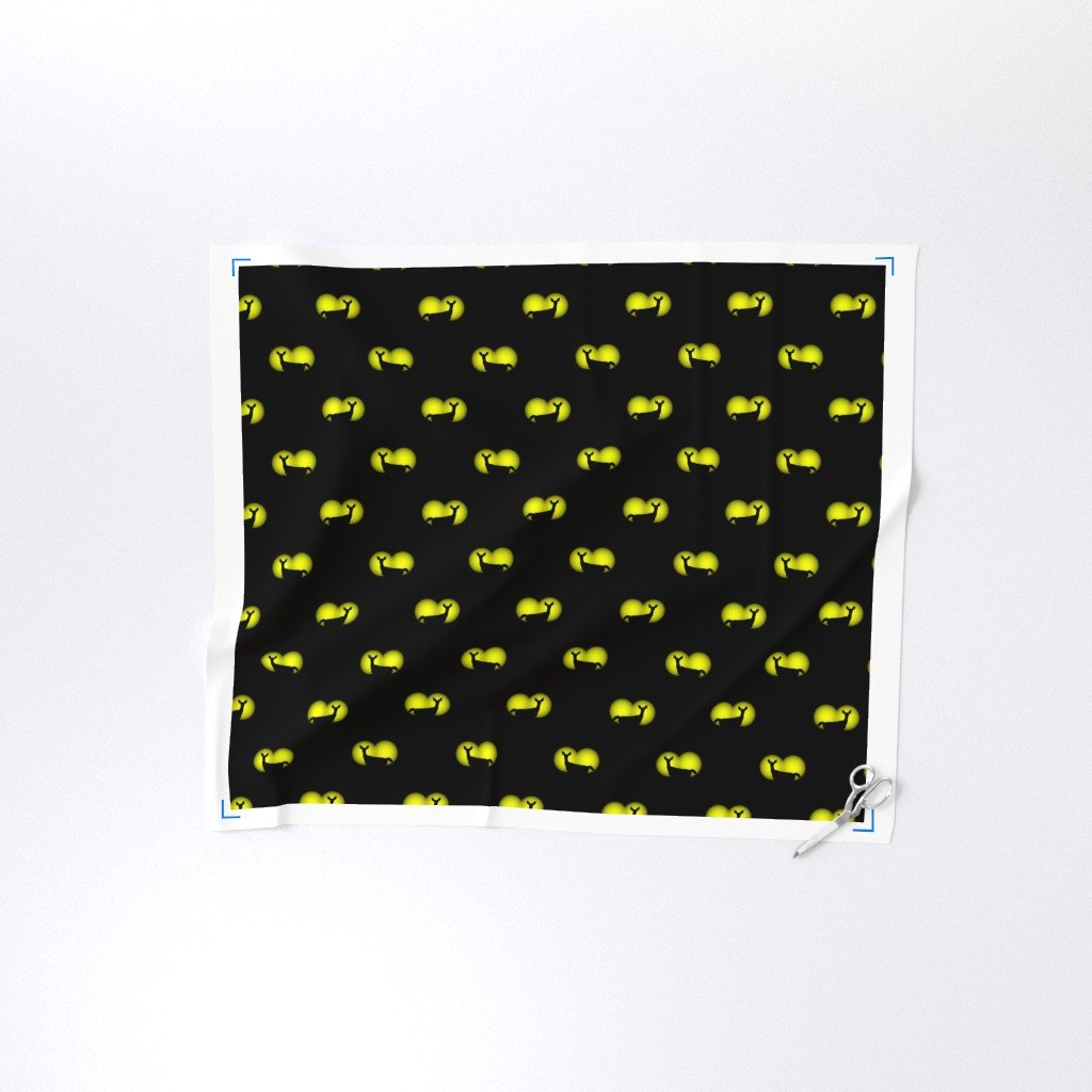 Deer Caught in Headlights- Bright Yellow Eyes in the Dark Fabric man cave fabric