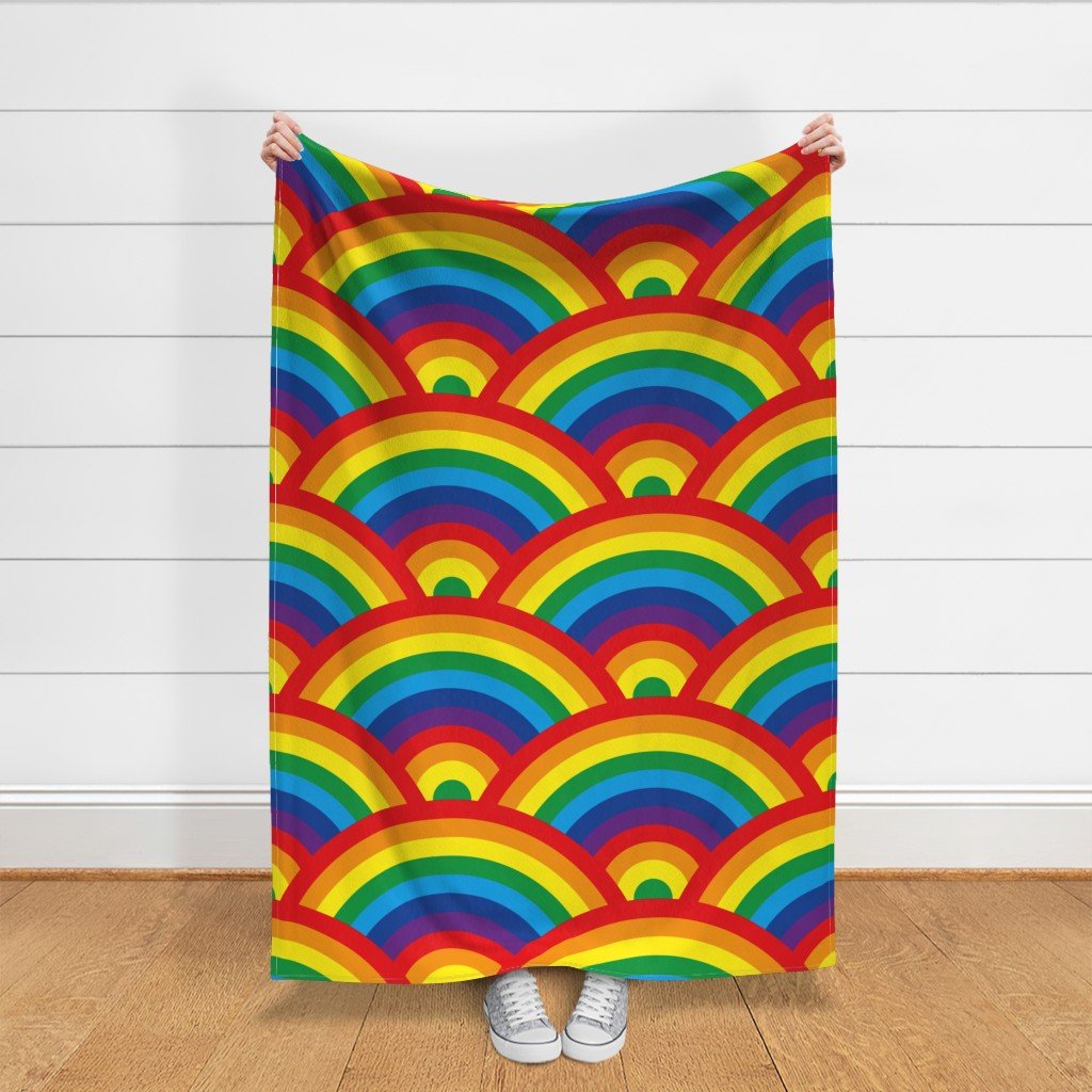Kids Room Decor Bright Color Endless Rainbows Fabric rainbow pattern fabric
