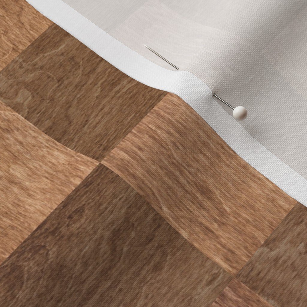 2 inch Light and Dark Wood Checkerboard Chess Pattern Fabric wooden check fabric