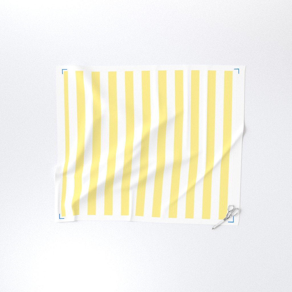 Buttermilk Yellow and White 2 Inch Vertical Cabana Stripes Fabric buttermilk stripe fabric