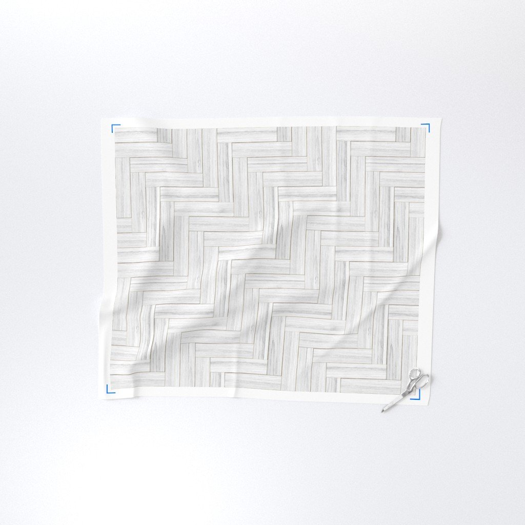 Whitewashed Geometric Herringbone 2 inch Fabric wood marquetry fabric