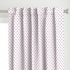 Mini Bubble Gum Pink Color Valentines Polkadot Love Hearts on White Design Collection Home Styling Collection bubble gum and white curtain design