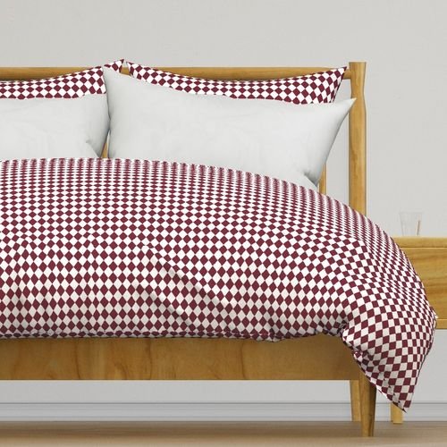 Small Wine and White Diamond Harlequin Check Pattern Design Collection Home Decor Collection diamond wine duvet cover design
